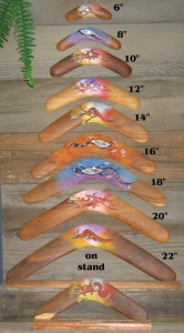 Rainbow art boomerangs