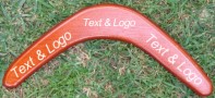 Plywood boomerang with your text & logo