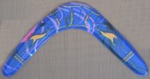 Full color printed plywood boomerangs with your text & logo incorporated in Aboriginal Artwork