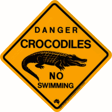 Unique Australian gifts and decorations  crocodile road signs