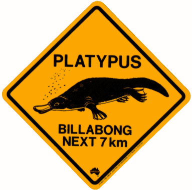 Customized / corporate road signs  platypus