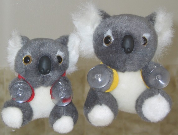 3.5 and 4.5 inch koala toys with suctions on hands (vests are optional)
