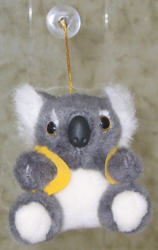 3.5 inch / 9 cm koala toy with suction on head feature