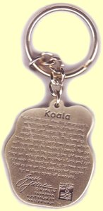 Quality koala key chain with koala facts