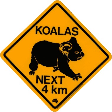 koala road sign