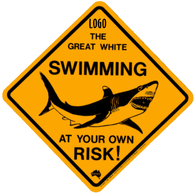 Corporate shark road signs