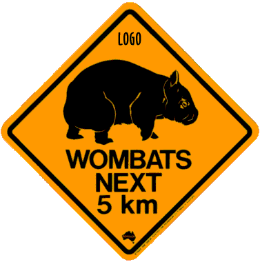 Corporate wombat road signs
