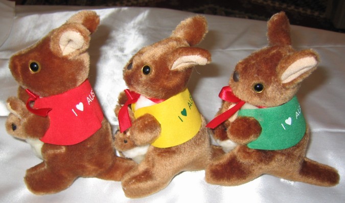 Cute 4 and 5 inch small kangaroo toys in corporate jackets with your logo