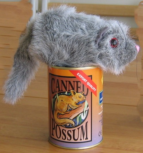 Canned possum | Possum toy in a can