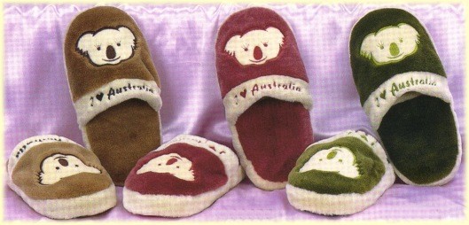 Koala plush slippers
